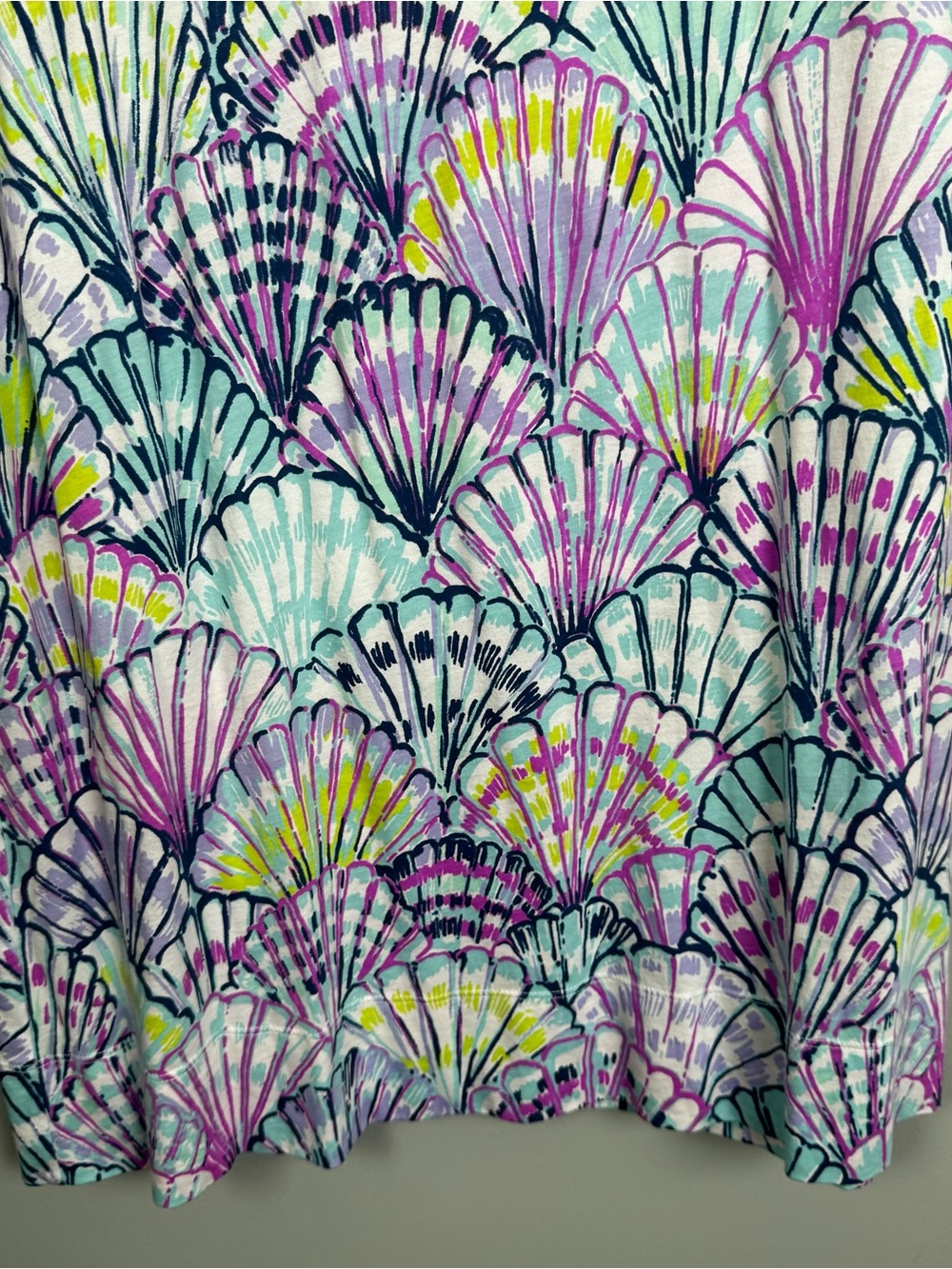 LILLY PULITZER | Pastel Shell-Print 3/4 Sleeve Pima Cotton Dress Women’s Size XL - Picture 6 of 8